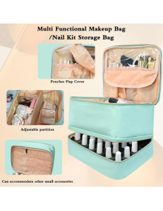 Bolsa Organizadora de Esmalte de Uñas LIVEBAY Verde 30 Botellas 2