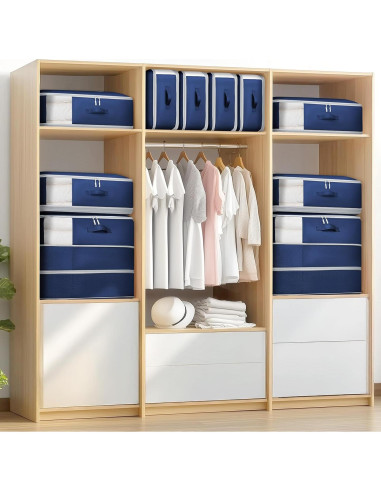 Paquete de 6 Bolsas de Almacenamiento Homsorout 110L Azul Marino