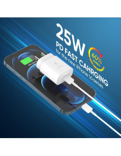 Cargador USB C Rápido 25W Shenzhen Xihuida - 4 Paquete Blanco 2