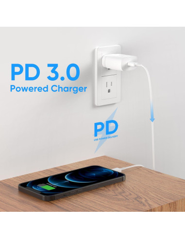 Cargador USB C Rápido 25W Shenzhen Xihuida - 4 Paquete Blanco