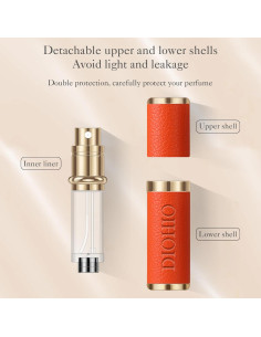 Atomizador de Perfume Rellenable DIOHIO 5ml A Prueba de Fugas Naranja 2