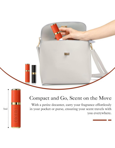Atomizador de Perfume Rellenable DIOHIO 5ml A Prueba de Fugas Naranja