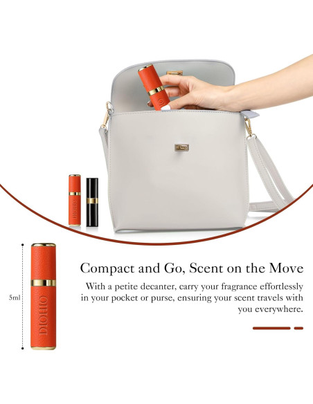 Atomizador de Perfume Rellenable DIOHIO 5ml A Prueba de Fugas Naranja