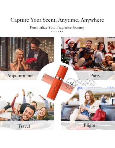 Atomizador de Perfume Rellenable DIOHIO 5ml A Prueba de Fugas Naranja
