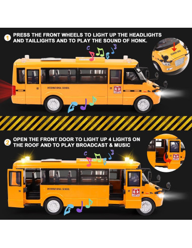 Autobús Escolar de Juguete Ming You 23.62 cm con Sonido y Luz
