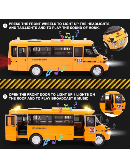 Autobús Escolar de Juguete Ming You 23.62 cm con Sonido y Luz