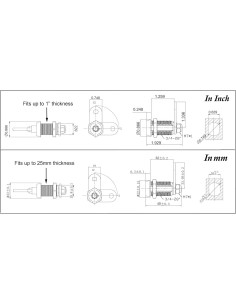 Cerradura Cam Tubular Admiral 32mm Cromo con 2 Llaves 2