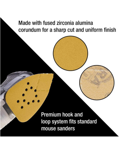 Discos de Lijado Dura-Gold 400 Grit Triangular - Caja 24