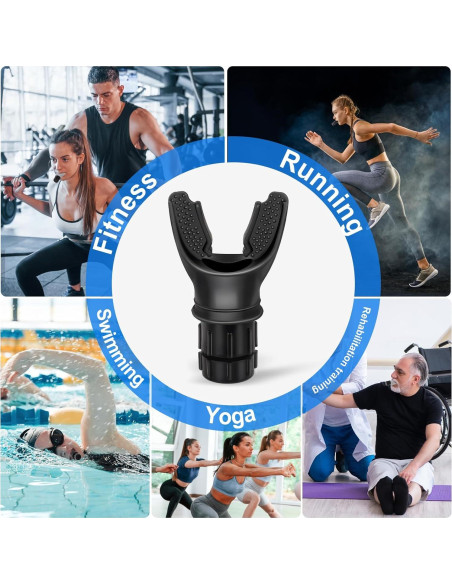 Entrenador de Respiración Portátil TEAWOO Ajustable Negro