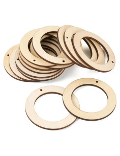 30 Anillos de Madera Natural 10 cm Elecrelive para DIY
