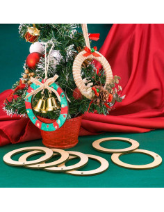 30 Anillos de Madera Natural 10 cm Elecrelive para DIY 2