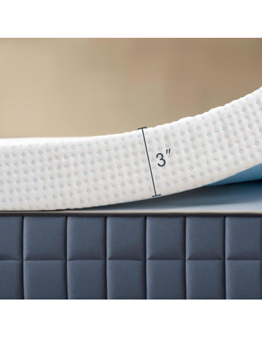 Colchón Twin Hokway 3 Pulgadas Espuma Viscoelástica con Gel