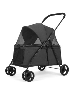 Carrito de Viaje para Perros AESRAOU Plegable 55 kg Negro