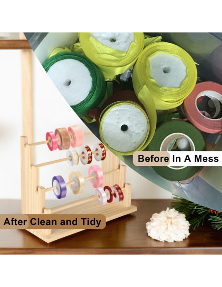 Estante Organizador de Cinta de Madera Homakover 4 Niveles