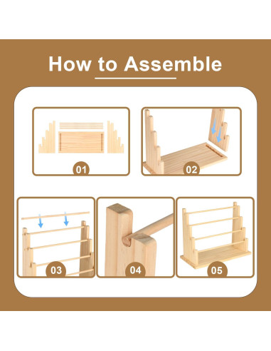 Estante Organizador de Cinta de Madera Homakover 4 Niveles