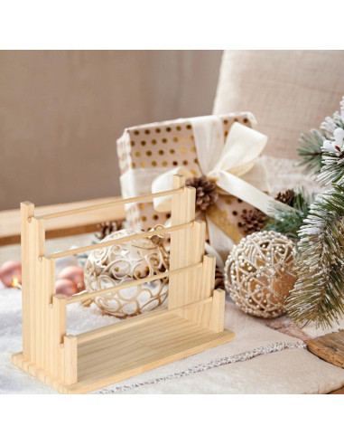 Estante Organizador de Cinta de Madera Homakover 4 Niveles