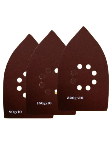 30 Lijas de Papel de Lija para Detalle MTP 10.5x17.1 cm Granos 80-320