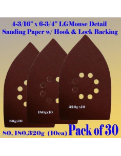 30 Lijas de Papel de Lija para Detalle MTP 10.5x17.1 cm Granos 80-320 2