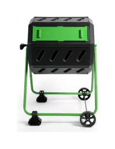 Compostador Móvil Doble Cámara HOTFROG 140L con Ruedas 2