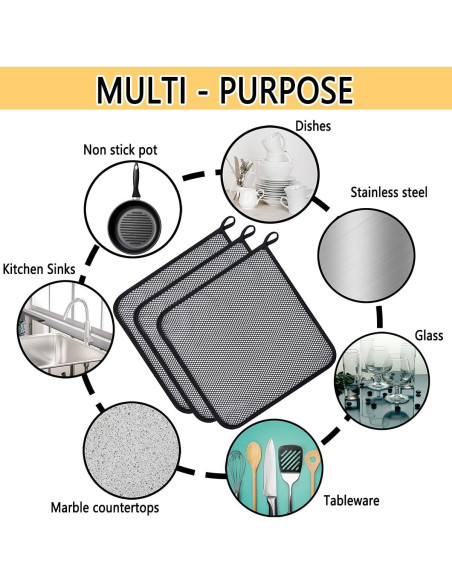 Paños de Malla VICOLOUR para Cocina 30.48x30.48 cm Paquete de 6