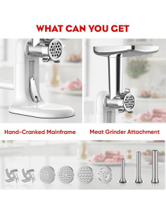 Picadora de Carne Manual COFUN 1705-HA con Embutidora y 4 Placas 2