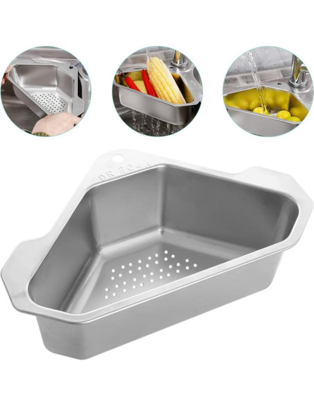 Cesta de Drenaje Triangular Acero Inoxidable DOITOOL 24.5x15cm
