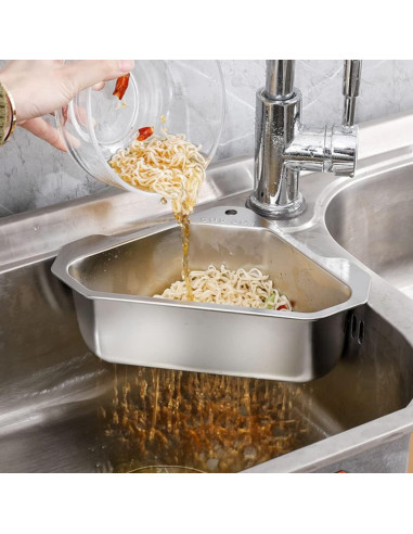 Cesta de Drenaje Triangular Acero Inoxidable DOITOOL 24.5x15cm