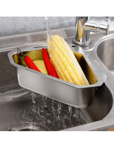 Cesta de Drenaje Triangular Acero Inoxidable DOITOOL 24.5x15cm