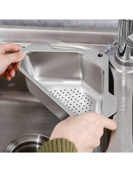 Cesta de Drenaje Triangular Acero Inoxidable DOITOOL 24.5x15cm