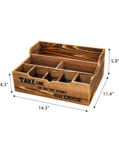 Organizador de Platos de Papel Frcctre, 8 Compartimentos, Madera Rústica 2