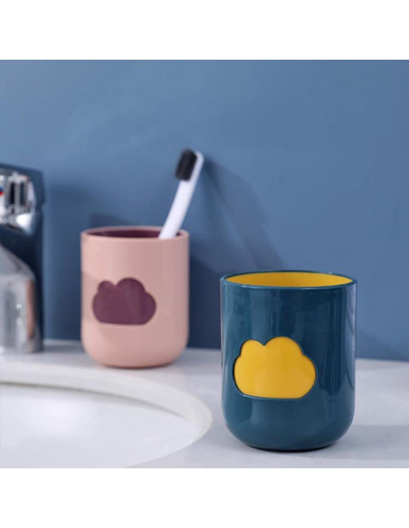 Juego de Tazas de Cepillo de Dientes Khanjuan 2Pcs 400ml