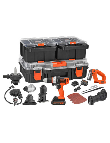 Kit de Herramientas Eléctricas Black+Decker 20V MAX con Accesorios