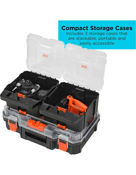 Kit de Herramientas Eléctricas Black+Decker 20V MAX con Accesorios