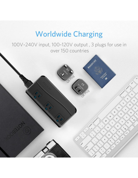Adaptador de Viaje Universal BESTEK 220V a 110V con USB