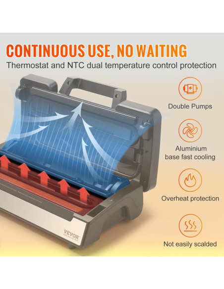 Máquina Selladora al Vacío VEVOR 130W Doble Bomba 90Kpa