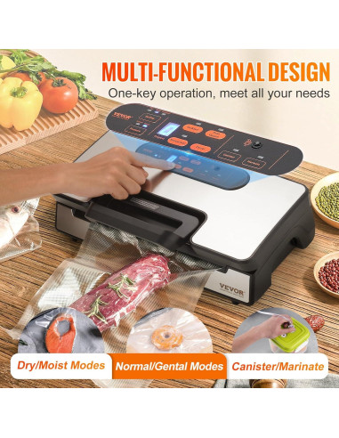Máquina Selladora al Vacío VEVOR 130W Doble Bomba 90Kpa