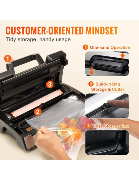 Máquina Selladora al Vacío VEVOR 130W Doble Bomba 90Kpa