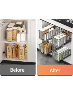 2 Organizadores de Gabinete Extraíbles Xonusin - 41.83x15.24x16cm 2