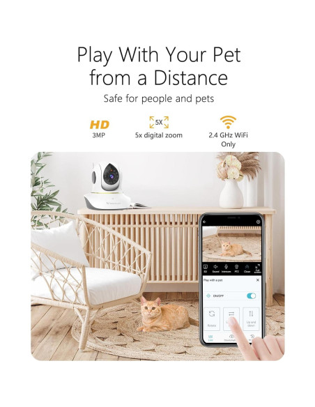 Cámara para Mascotas VSTARCAM C38SP 3MP con Audio Bidireccional