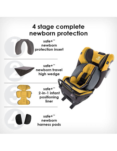 Asiento de Auto Convertible Diono Radian 3QXT Amarillo 4-en-1