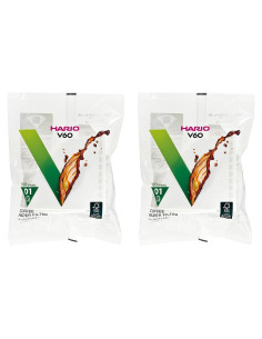Filtro de Papel HARIO VCF-01-100W Blanco 200 Hojas 1-2 Tazas