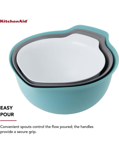 Juego de 3 Tazones de Mezcla KitchenAid Plástico 2.37L 3.31L 4.26L