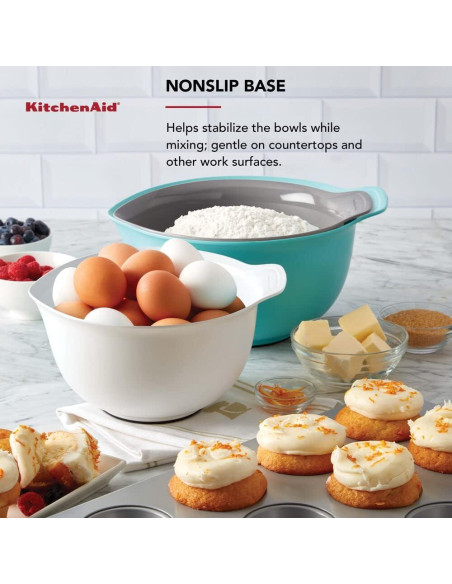 Juego de 3 Tazones de Mezcla KitchenAid Plástico 2.37L 3.31L 4.26L