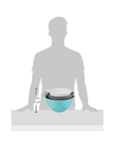 Juego de 3 Tazones de Mezcla KitchenAid Plástico 2.37L 3.31L 4.26L