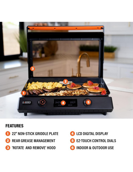 Plancha Eléctrica Blackstone 22" 1600W Cerámica Titanio