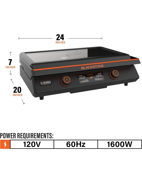 Plancha Eléctrica Blackstone 22" 1600W Cerámica Titanio