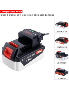 Cargador Compatible Black & Decker 20V LCS1620B - Carga Segura 2