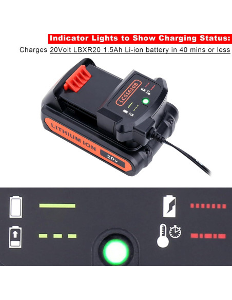 Cargador Compatible Black & Decker 20V LCS1620B - Carga Segura Cargador Compatible Black & Decker 20V LCS1620B - Carga Segura