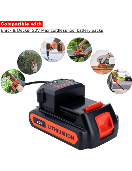 Cargador Compatible Black & Decker 20V LCS1620B - Carga Segura Cargador Compatible Black & Decker 20V LCS1620B - Carga Segura