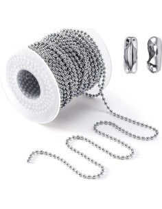Cadena de Bolas de Acero Inoxidable 30m 2.4mm con 100 Conectores 2